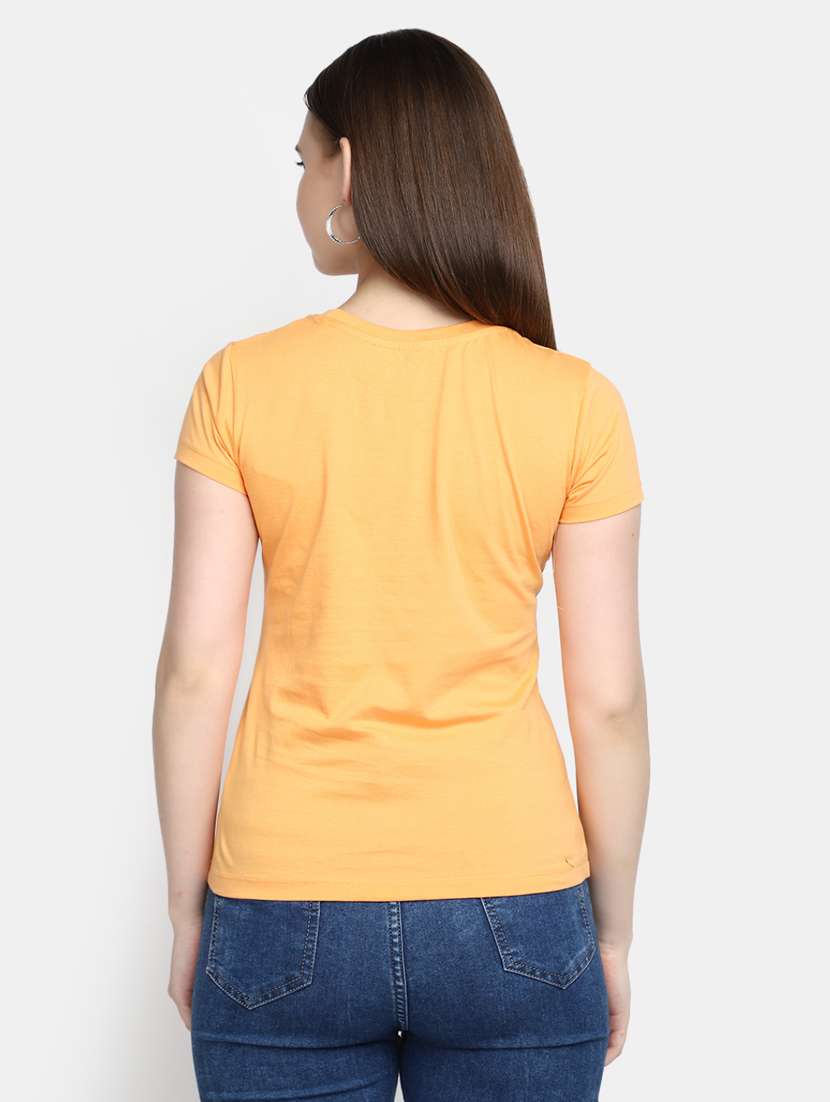 women's front print round neck t-shirt - 20278166 -  Standard Image - 3