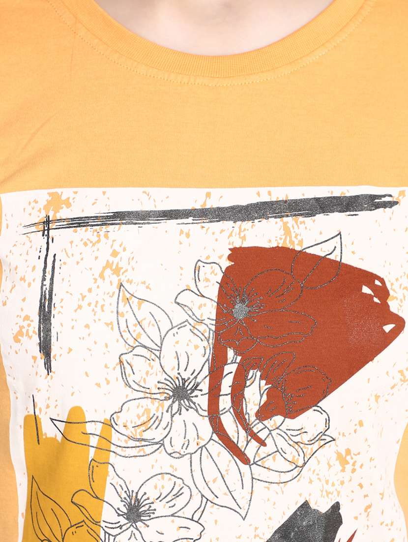 women's front print round neck t-shirt - 20278166 -  Standard Image - 5