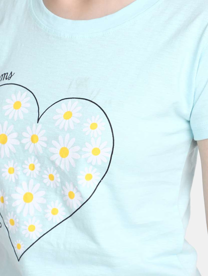 women's chest print crew neck t-shirt - 20278179 -  Standard Image - 5