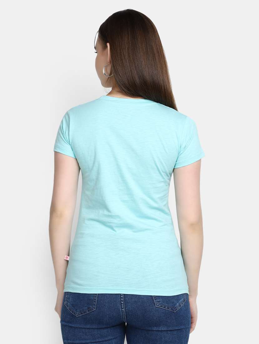 women's front print crew neck t-shirt - 20278180 -  Standard Image - 3