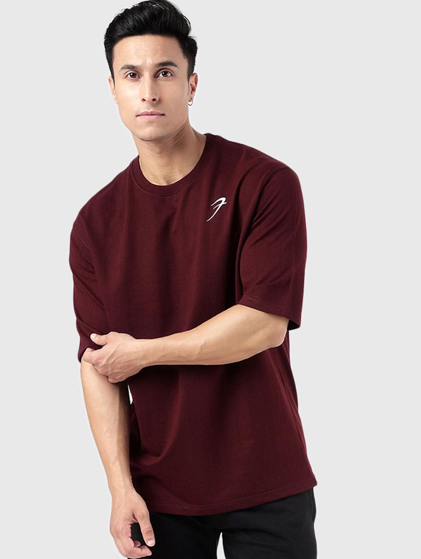 men maroon cotton t-shirt - 20280325 - Zoom Image - 0