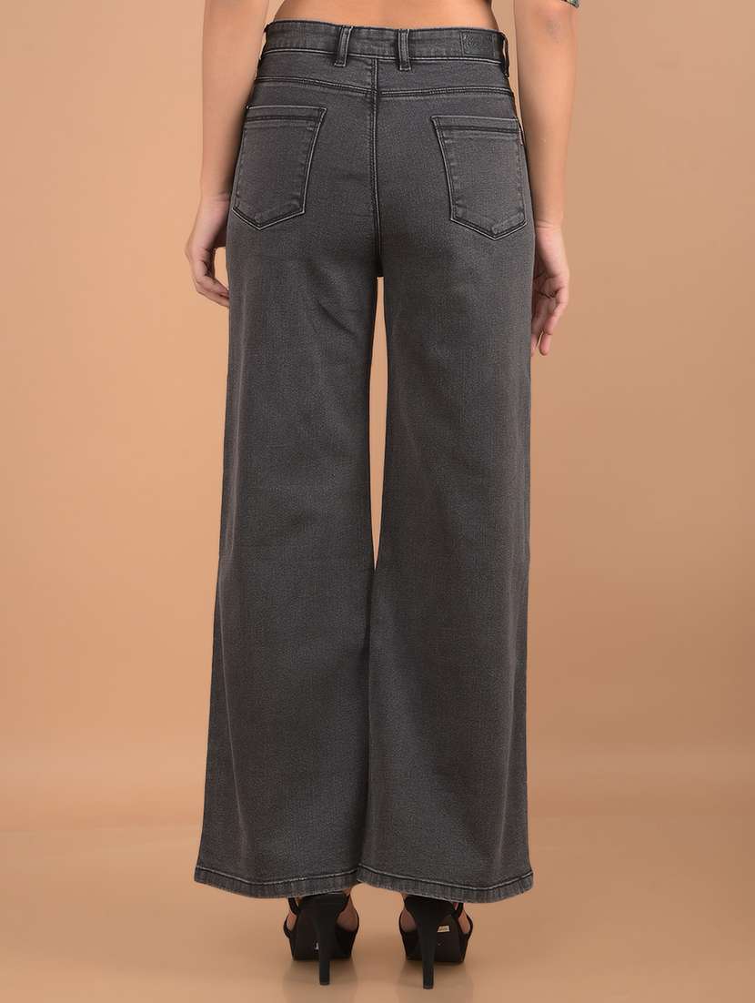 women's plain straight fit jeans - 20280339 -  Standard Image - 3