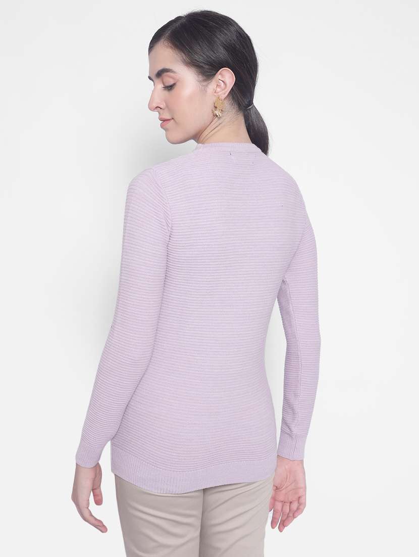 women lavender acrylic regular pullover - 20280341 -  Standard Image - 3