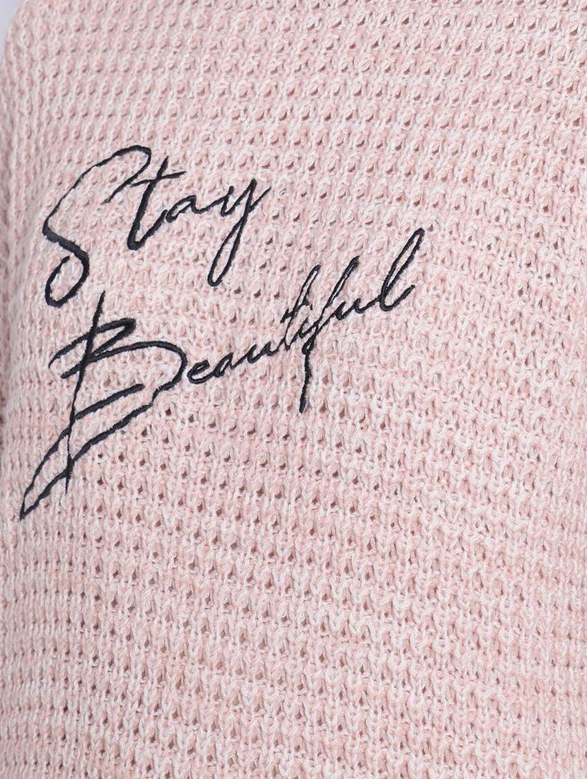 women peachy pink acrylic regular pullover - 20280345 -  Standard Image - 5