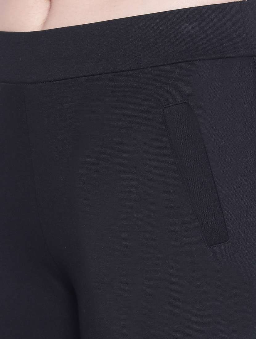 black rayon solid jegging - 20280355 -  Standard Image - 5