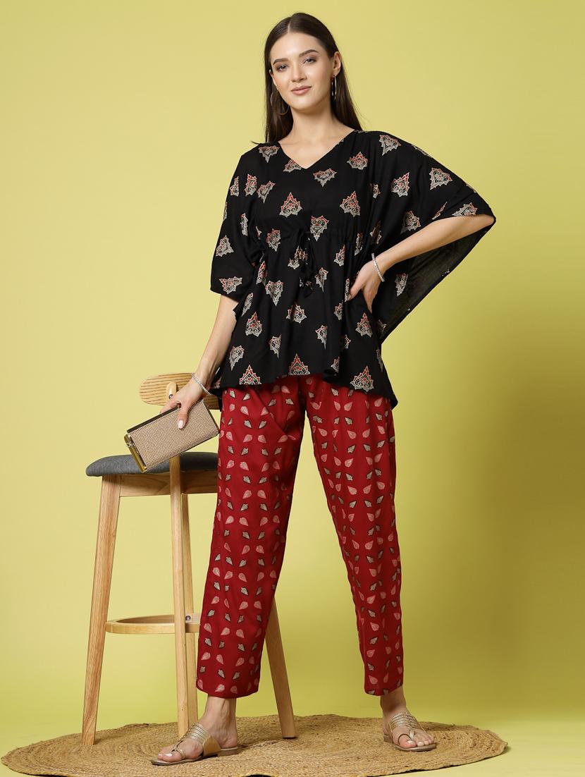 women printed top and trouser co-ord set - 20280453 - Zoom Image - 0