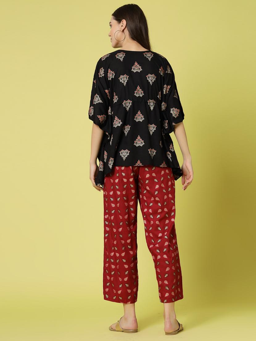 women printed top and trouser co-ord set - 20280453 - Standard Image - 3