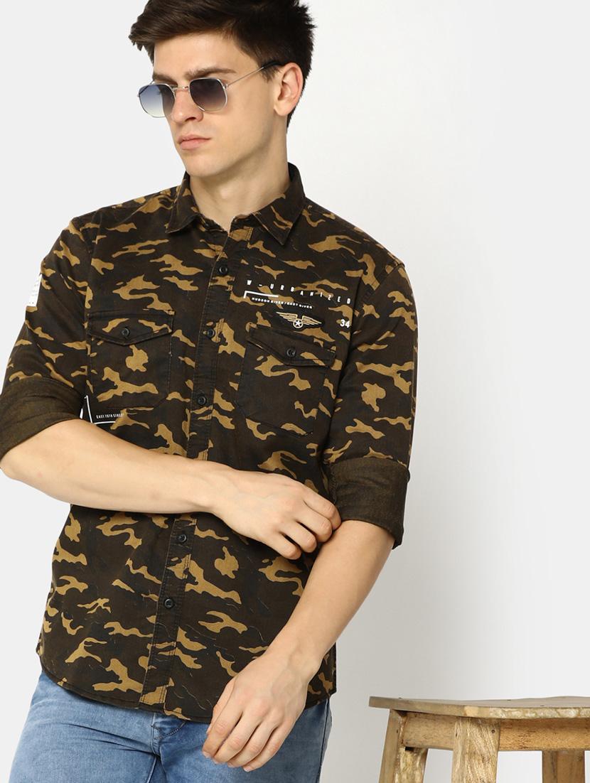 mens camouflage casual shirt - 20281538 - Standard Image - 3