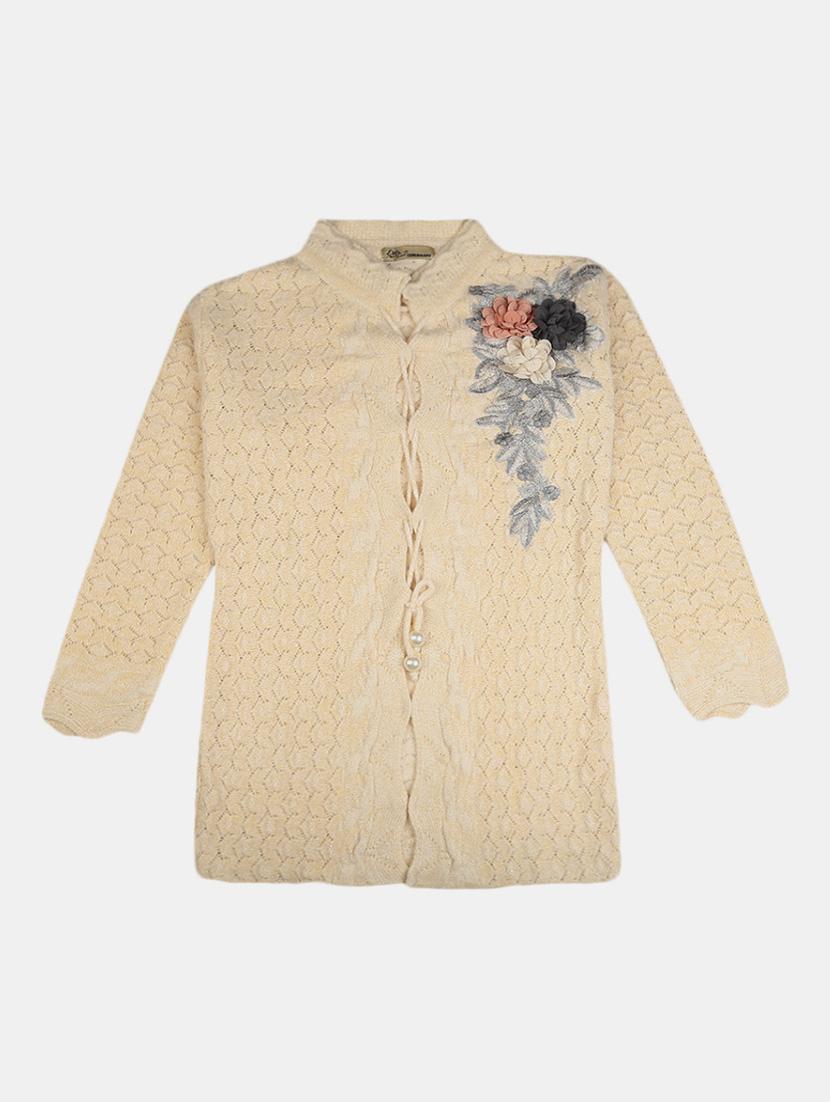 girls round neck self-designed regular sweater