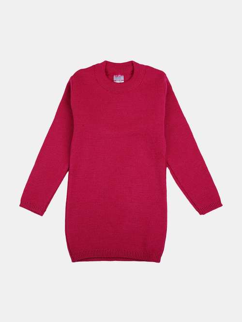girls magenta pink cotton blend sweater - 20282427 - Standard Image - 0