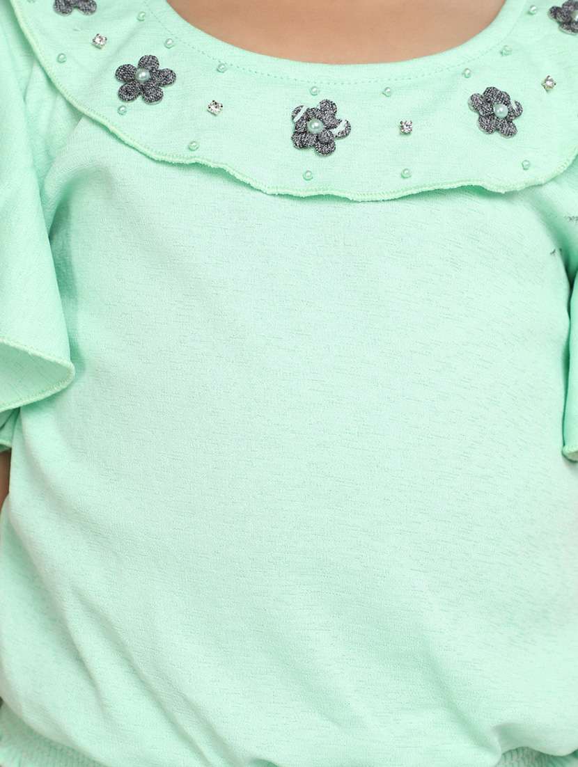 girls neck detailed top & printed shorts set - 20282600 -  Standard Image - 5