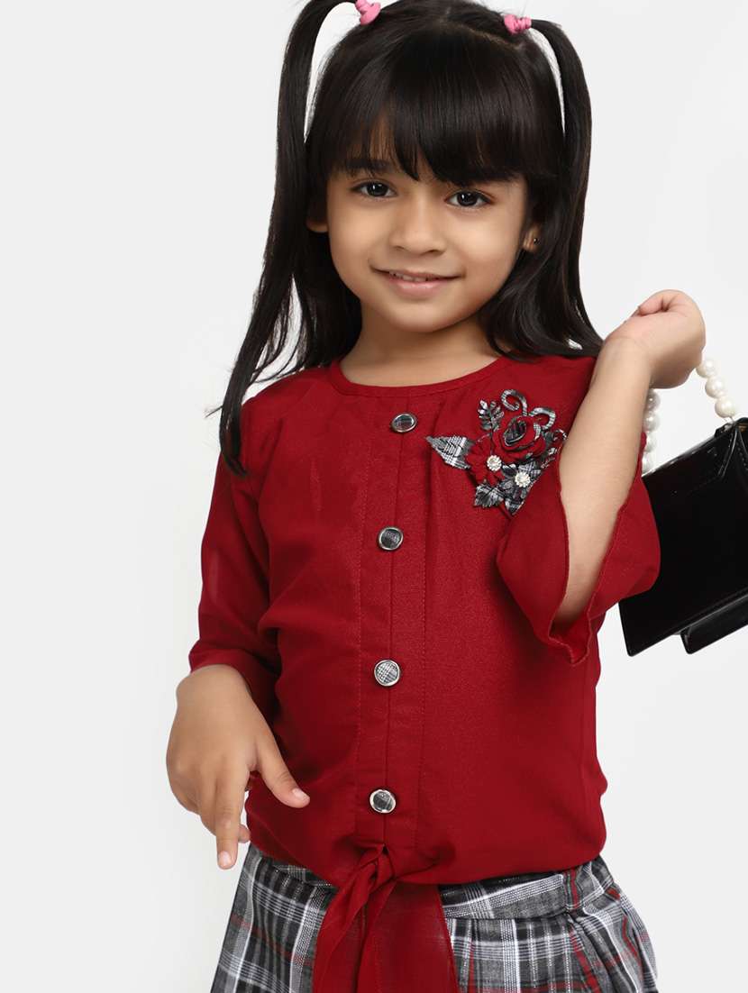 girls printed detailed top & skirt set - 20282610 - Standard Image - 3