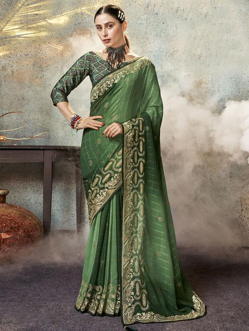 women's embroidered saree with blouse - 20282754 - Standard Image - 0