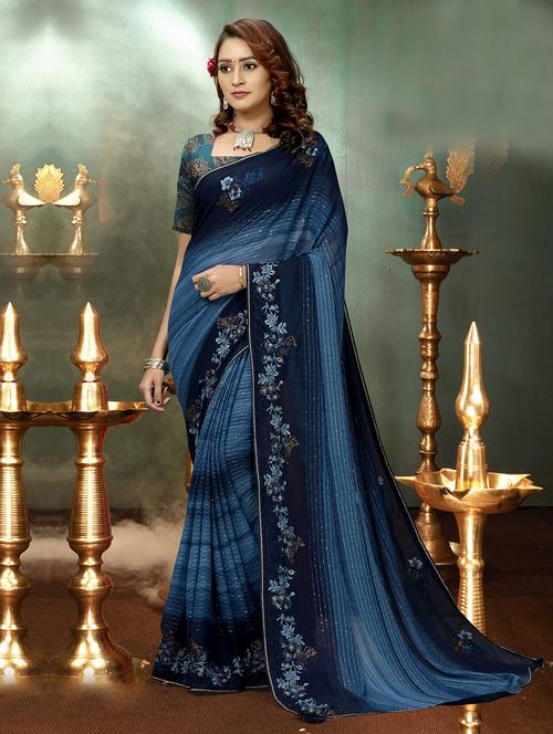 multi colored printed  saree - 20282769 -  Standard Image - 0