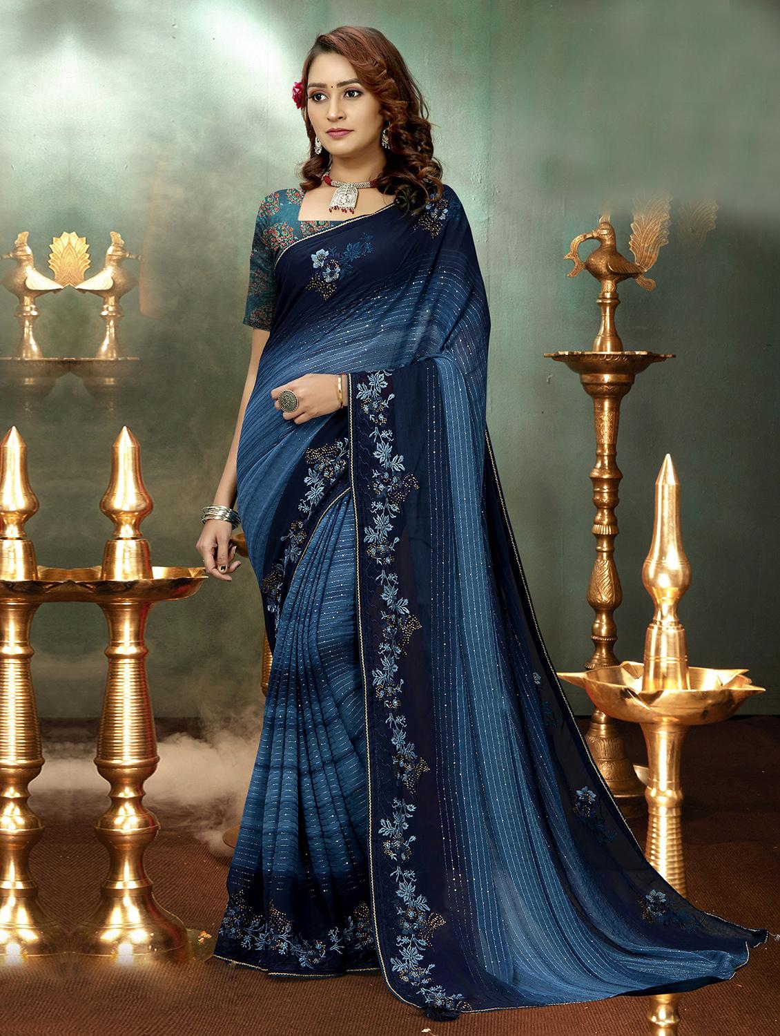 multi colored printed  saree - 20282769 -  Zoom Image - 0
