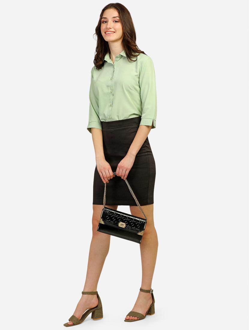 green solid regular shirt - 20283968 - Standard Image - 3