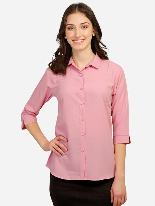 pink solid regular shirt - 20283969 -  Standard Image - 0