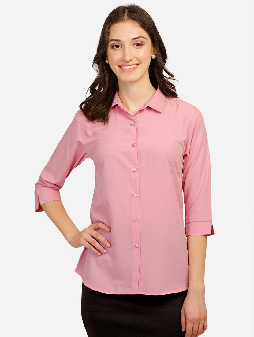 pink solid regular shirt - 20283969 -  Zoom Image - 0