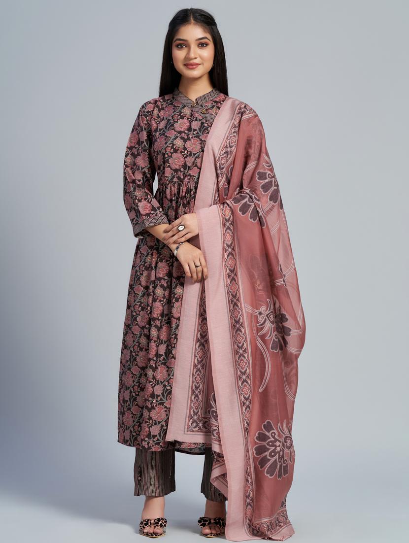 floral printed kurta pant set with dupatta - 20284297 - Zoom Image - 0