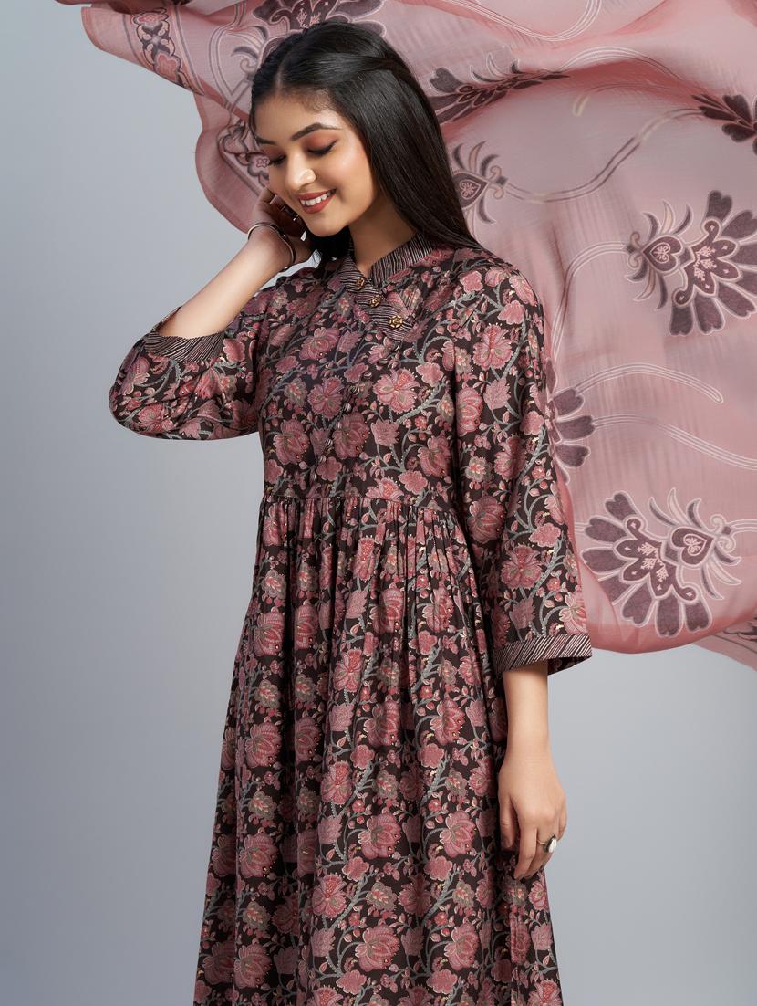 floral printed kurta pant set with dupatta - 20284297 - Standard Image - 3