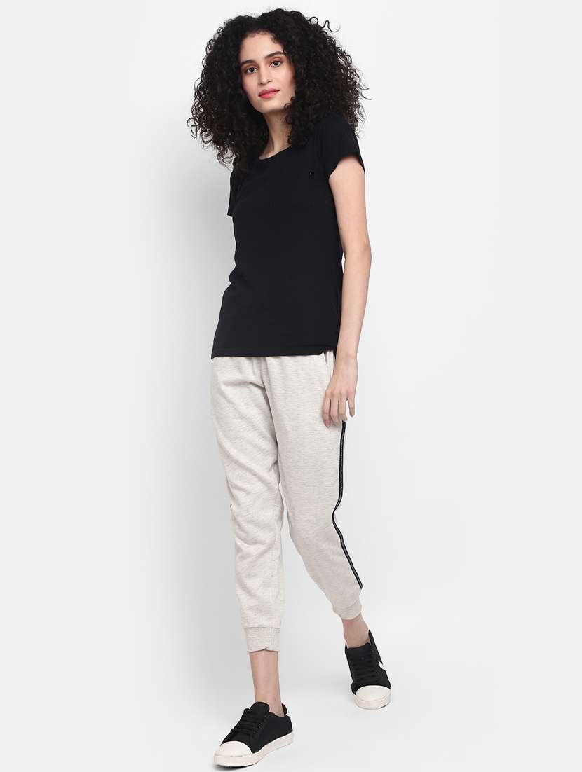 women solid mid rise track pants - 20284379 -  Standard Image - 3