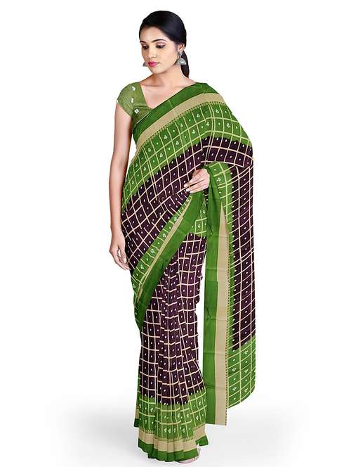 women's checks multi colored saree with blouse - 20284967 - Standard Image - 0