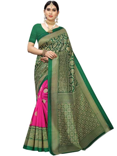women's self design green colored saree with blouse - 20285029 - Standard Image - 0
