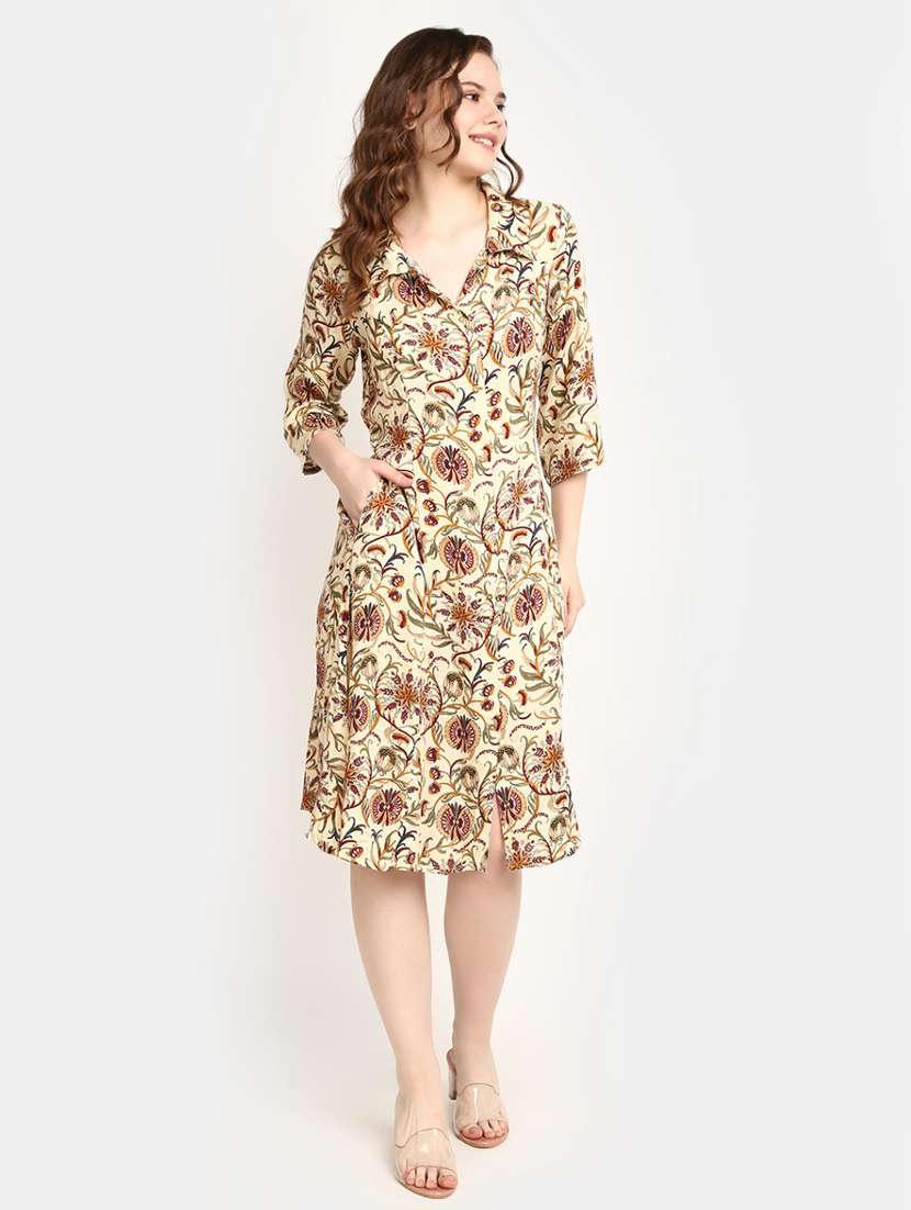 women floral print a-line dress - 20285779 -  Standard Image - 3