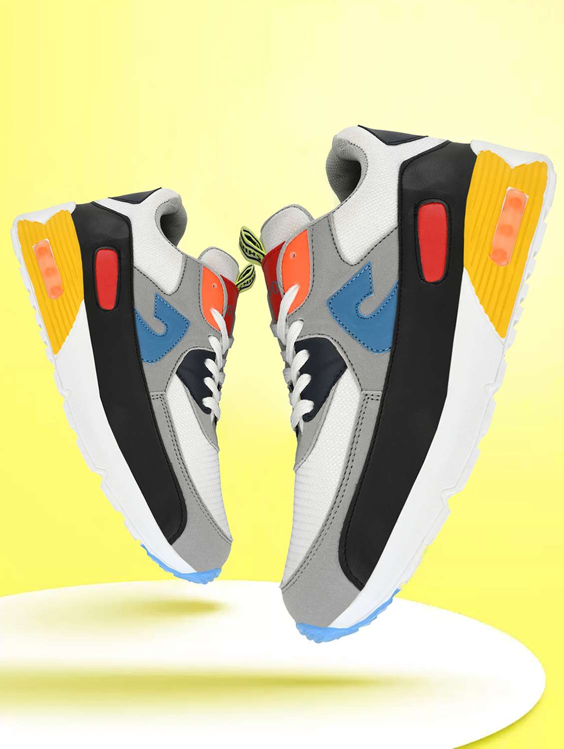 white mesh & synthetic lace up shoes - 20287561 -  Standard Image - 3