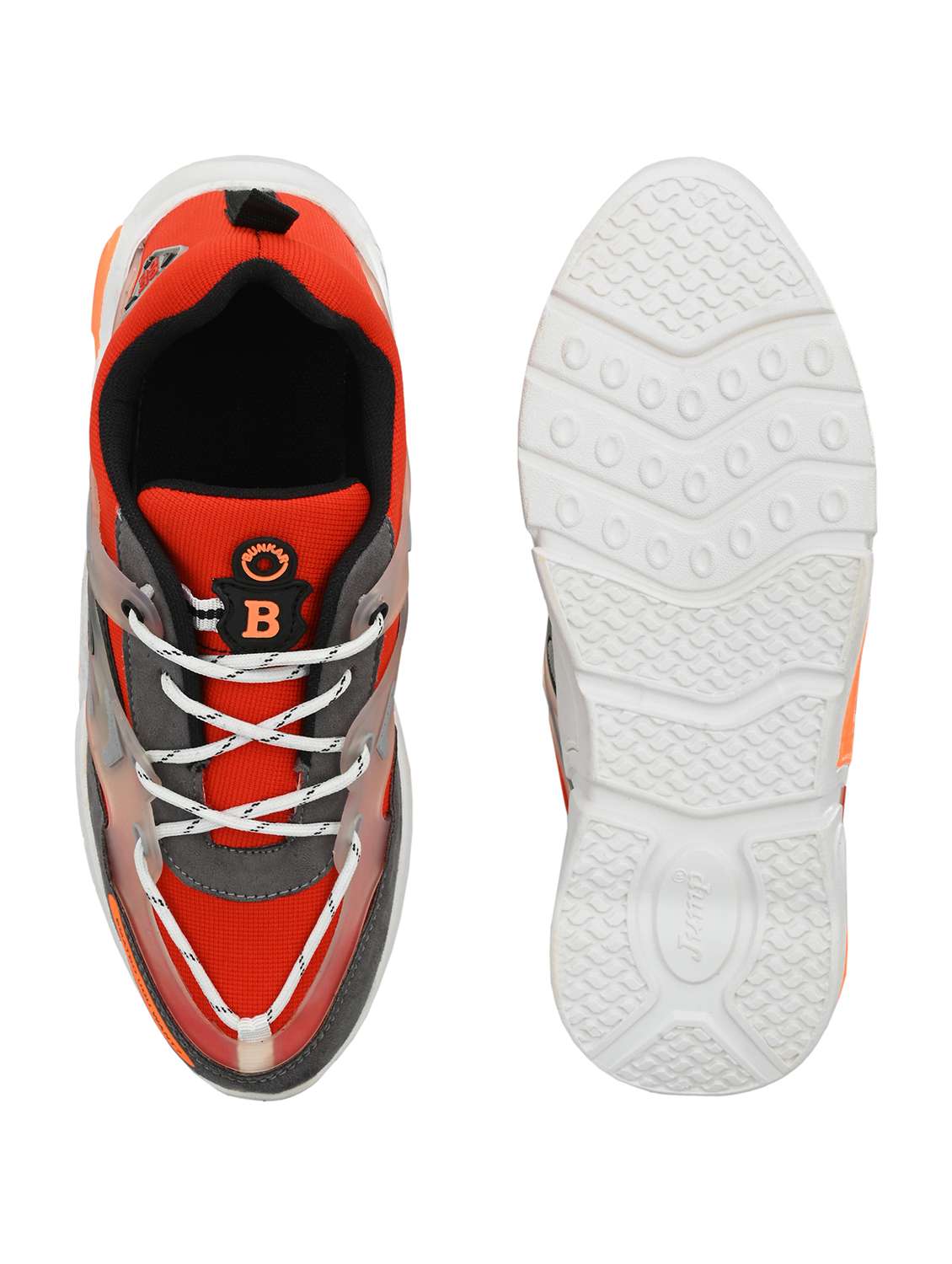 orange mesh & synthetic lace up shoes - 20287567 -  Standard Image - 3