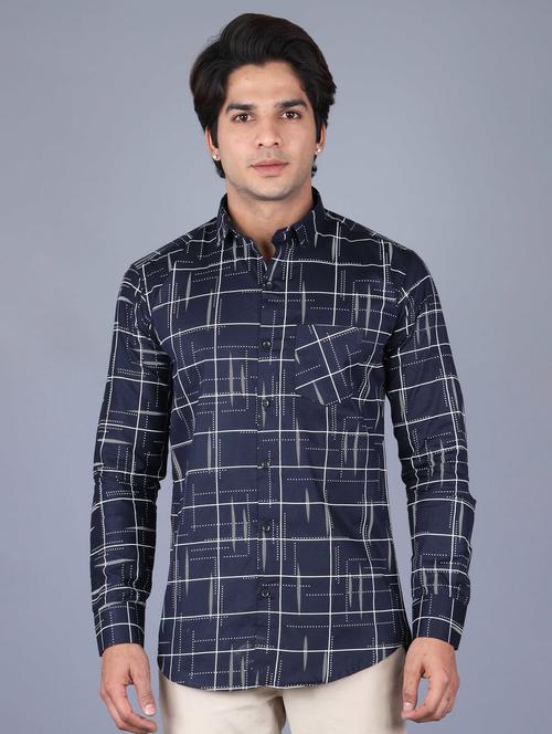 mens checks casual shirt - 20287729 - Standard Image - 0