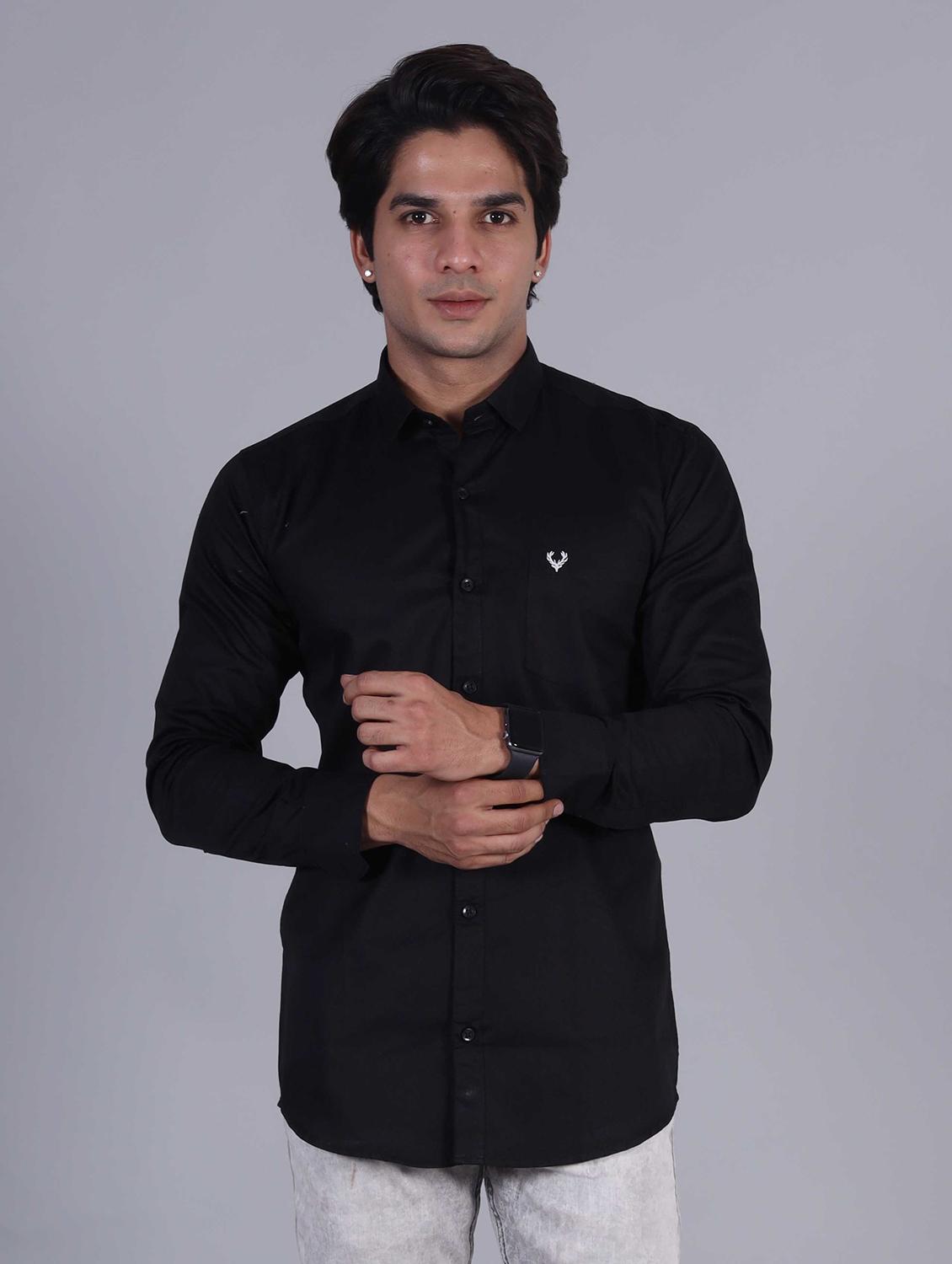 mens solid casual shirt - 20287736 - Zoom Image - 0