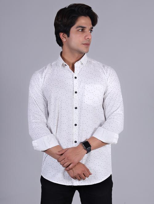 mens micro print casual shirt - 20287743 -  Standard Image - 0