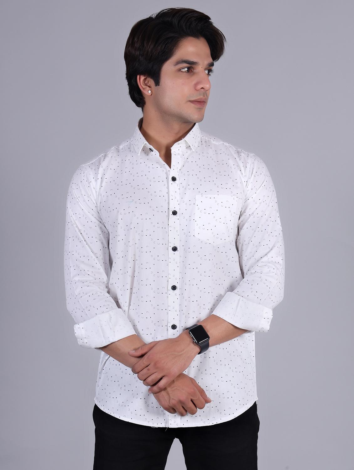 mens micro print casual shirt - 20287743 -  Zoom Image - 0