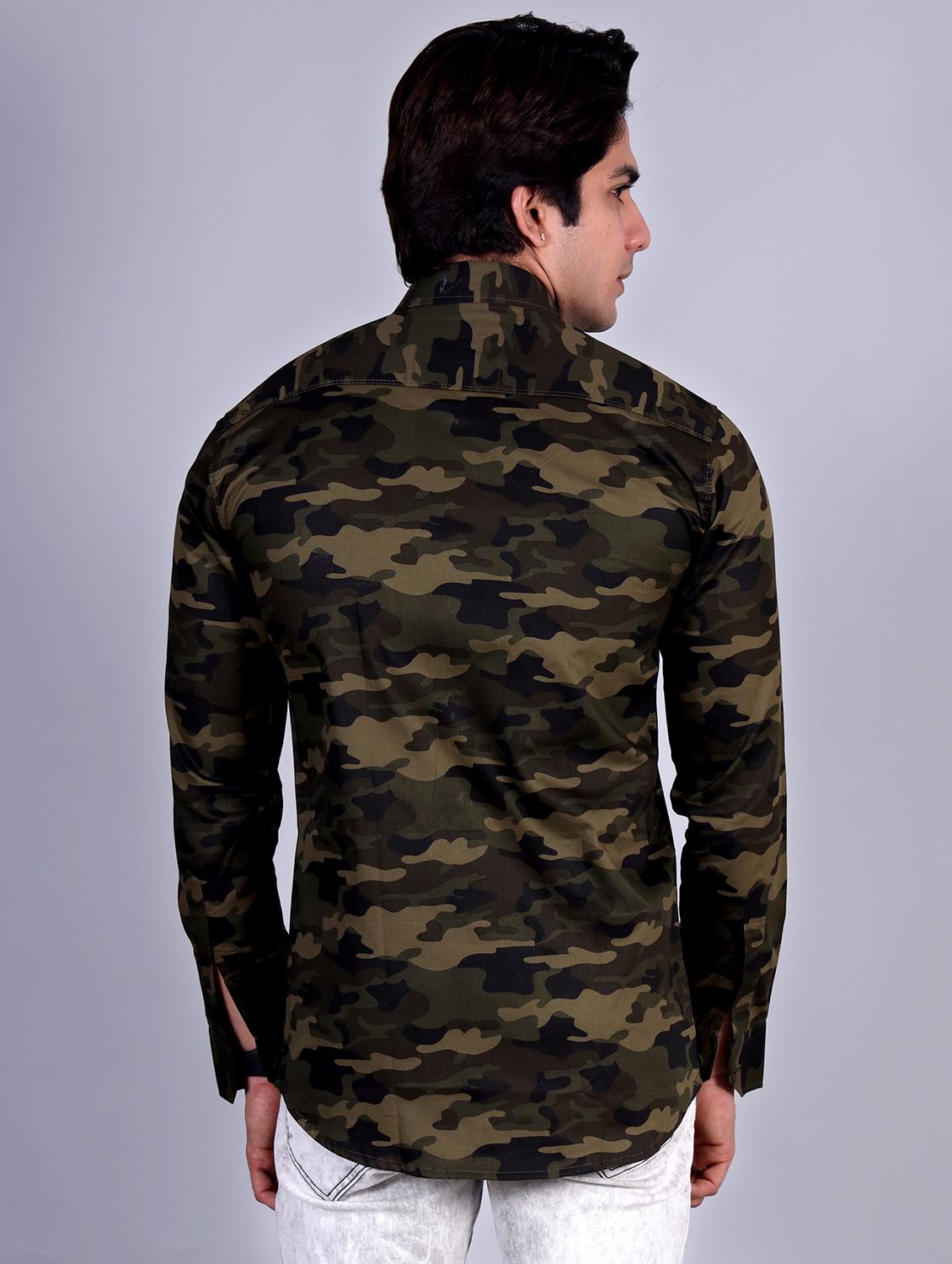 mens camouflage casual shirt - 20287750 - Standard Image - 3