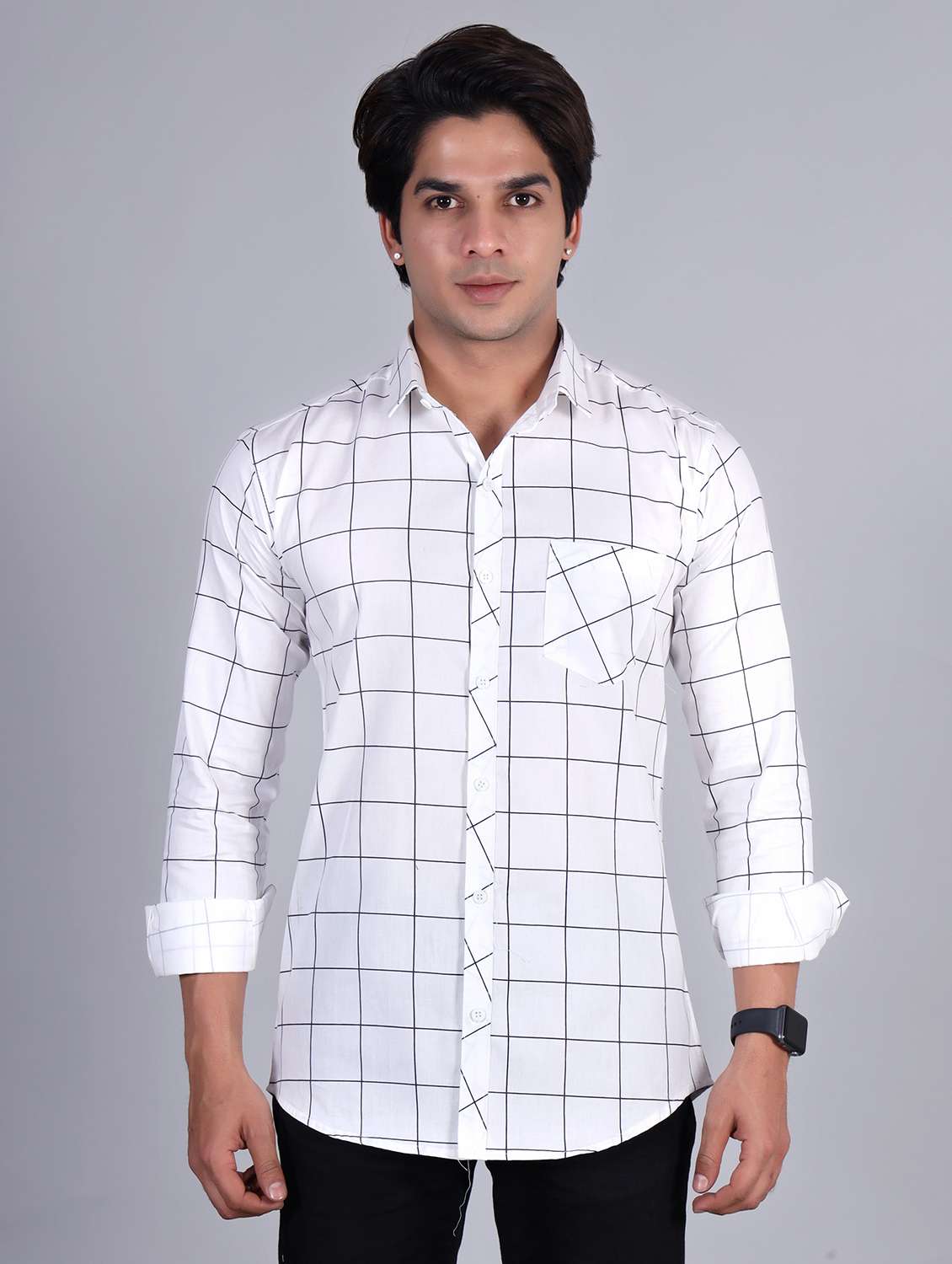 mens checks casual shirt