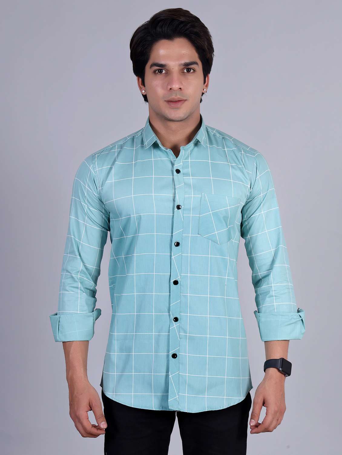 mens checks casual shirt