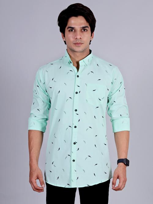 mens leaf print casual shirt - 20287757 -  Standard Image - 0