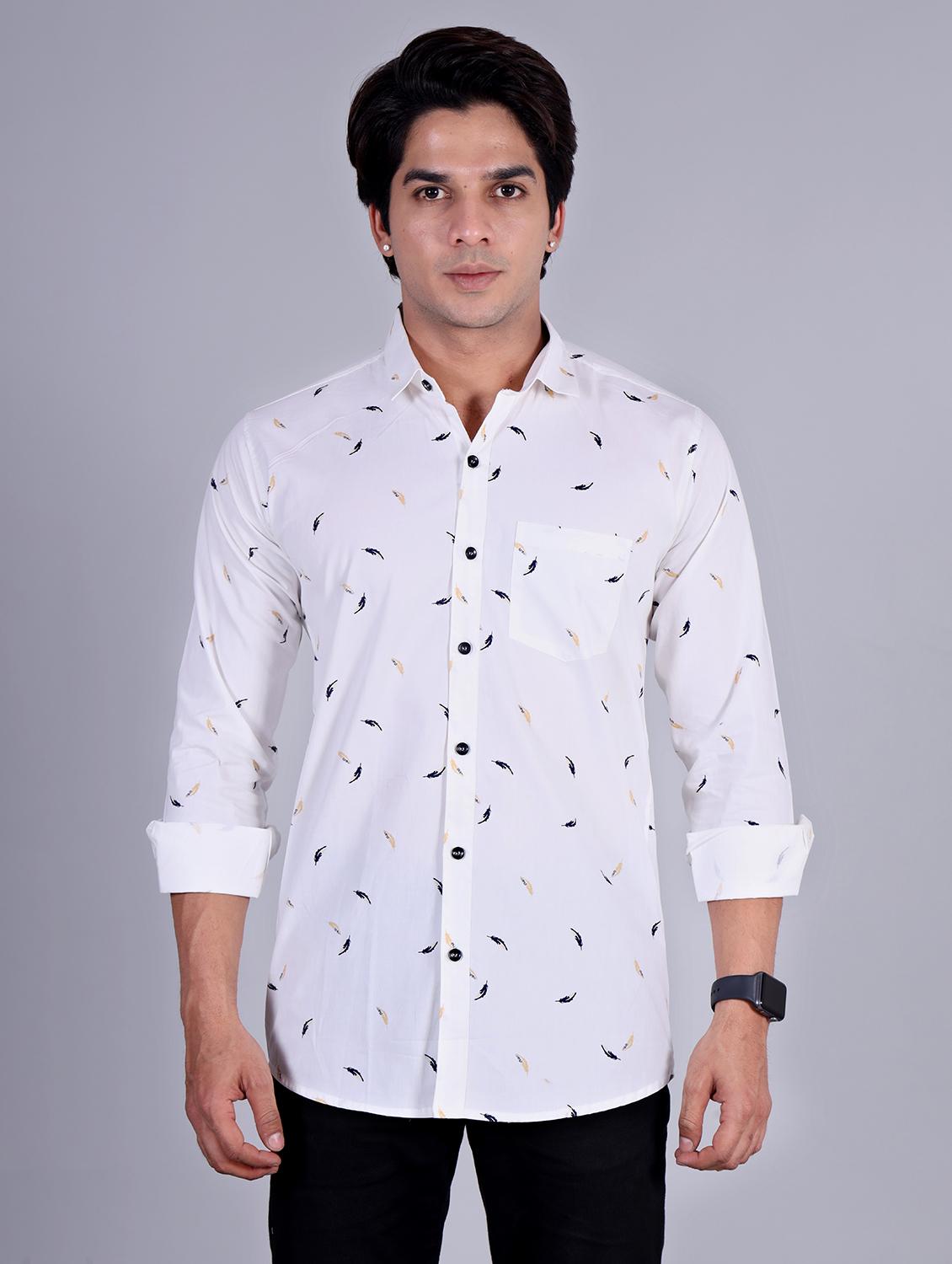 mens leaf print casual shirt - 20287758 -  Zoom Image - 0
