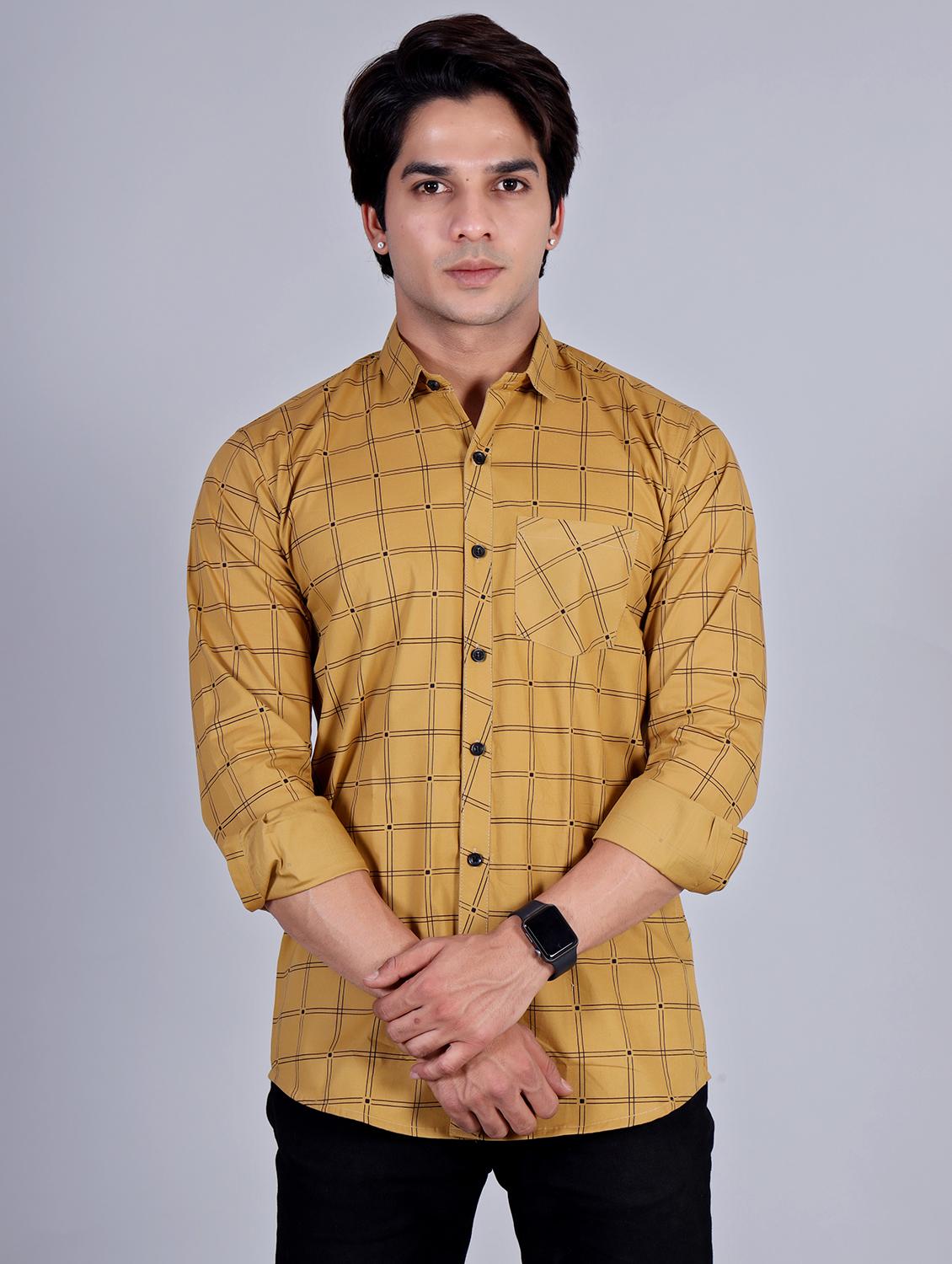 mens checks casual shirt