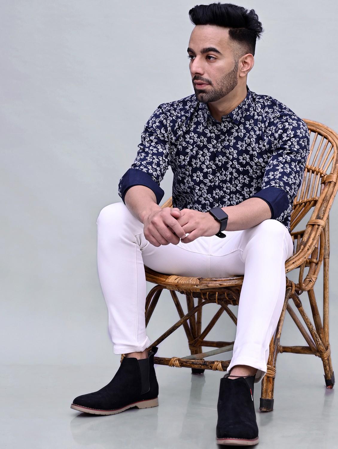 mens florals casual shirt - 20287770 - Standard Image - 3