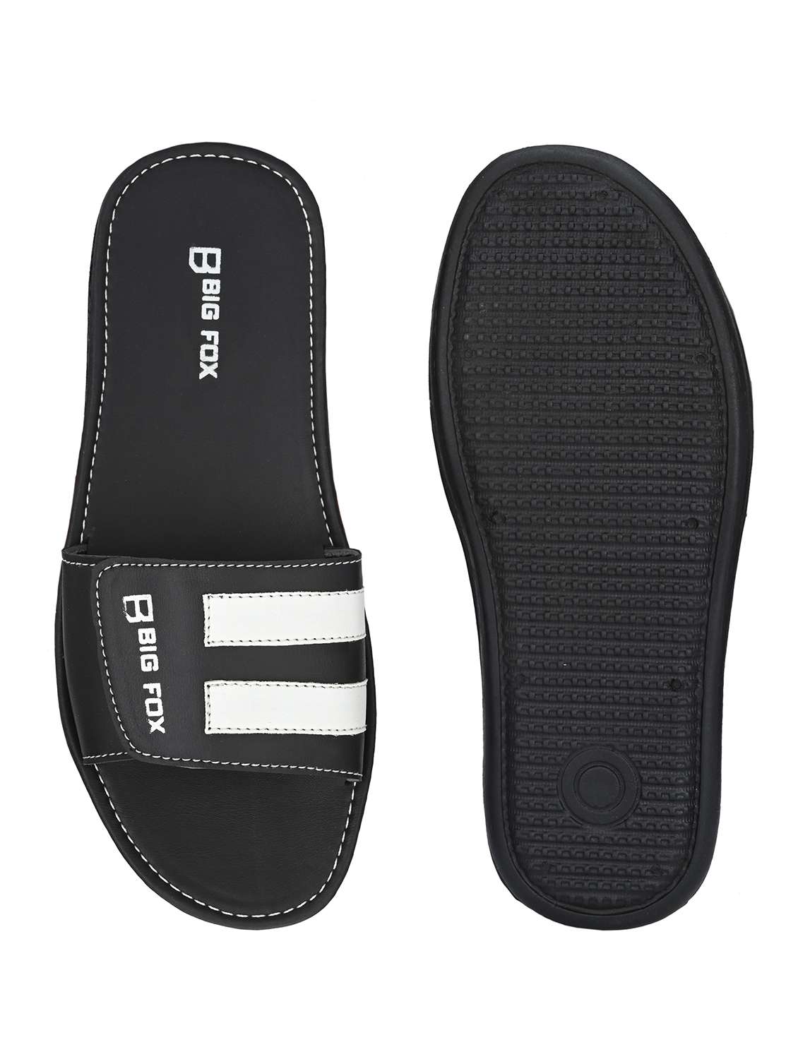 black synthetic slip on flip flops - 20287798 - Standard Image - 3