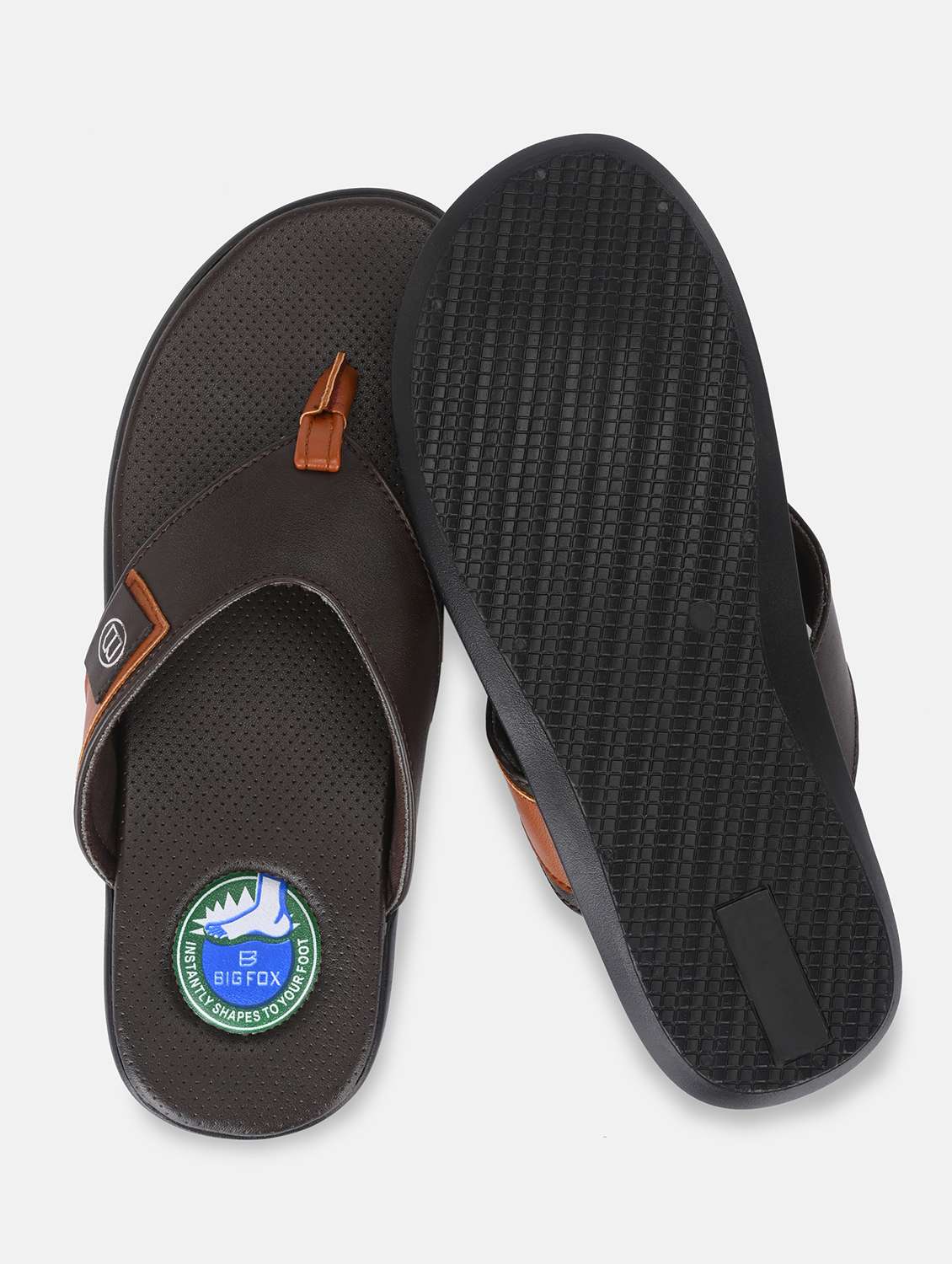 men brown slip on sandals - 20287813 - Standard Image - 3