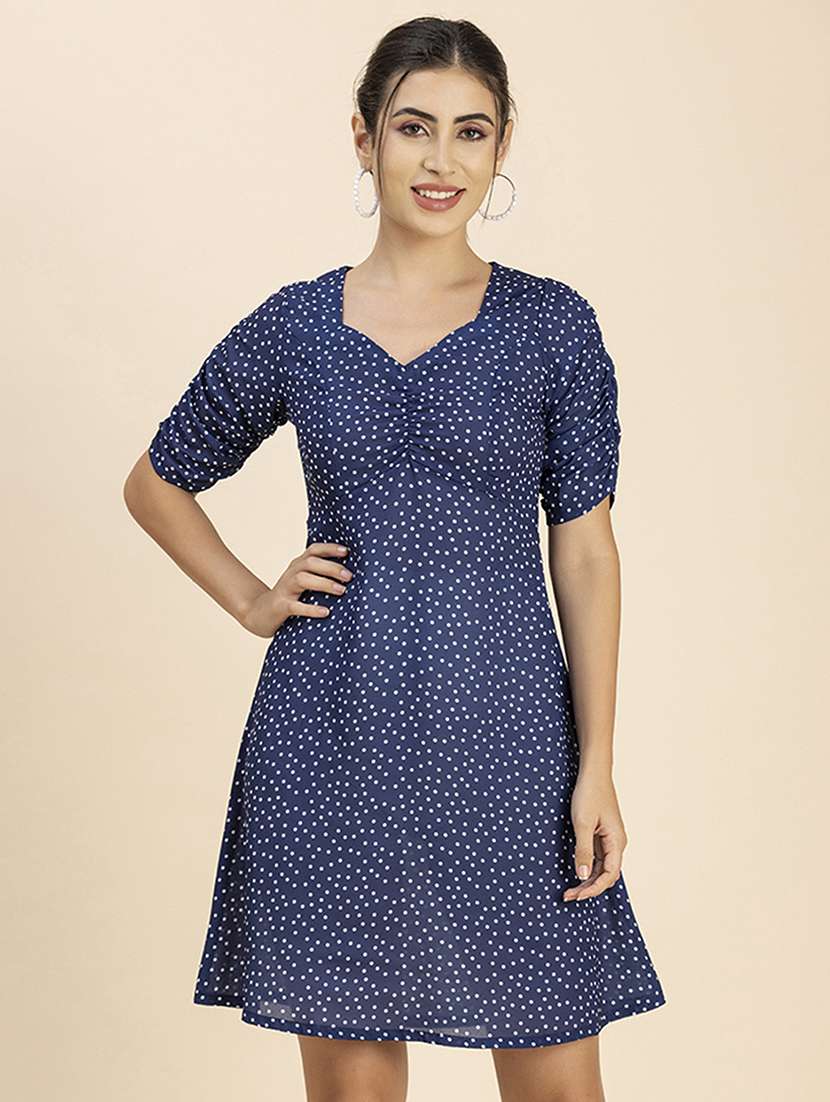 women's fit & flare micro print dress