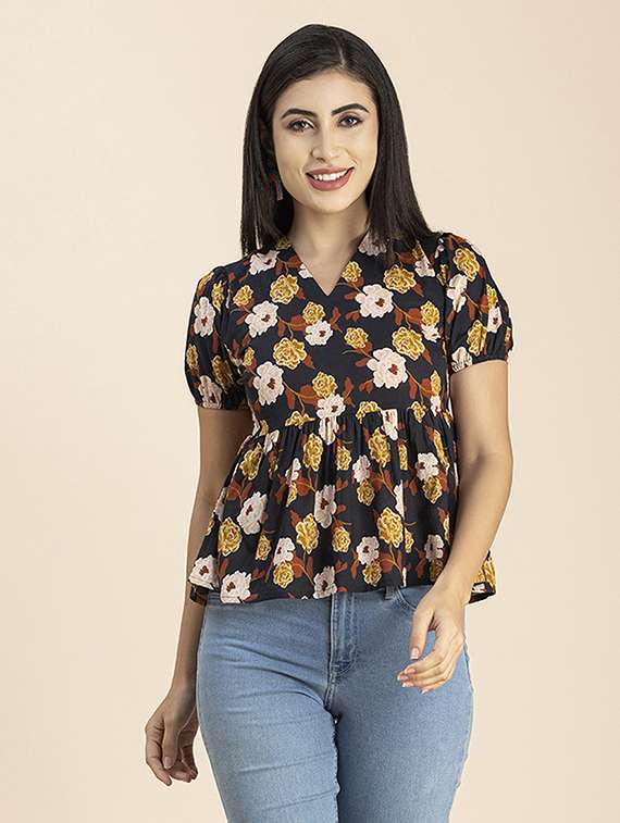 women's peplum v neck top - 20288092 - Zoom Image - 0