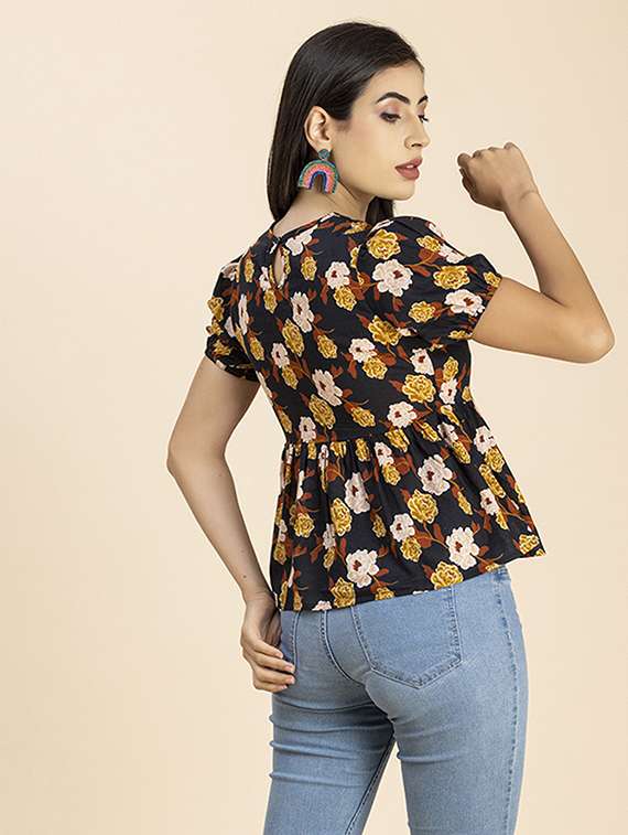 women's peplum v neck top - 20288092 - Standard Image - 3