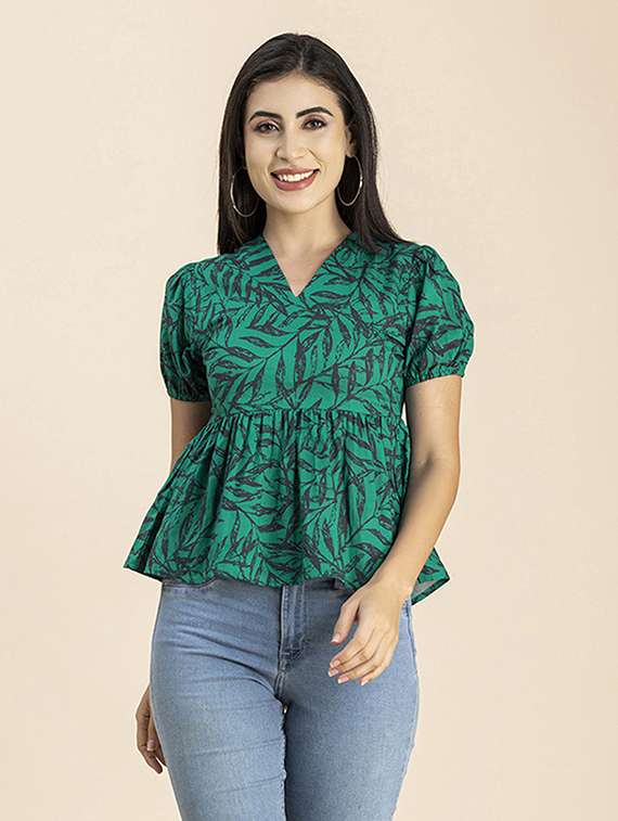 women's peplum v neck top