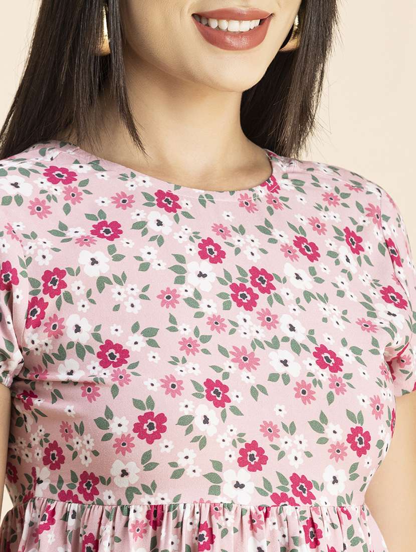 women's peplum round neck top - 20288098 -  Standard Image - 5