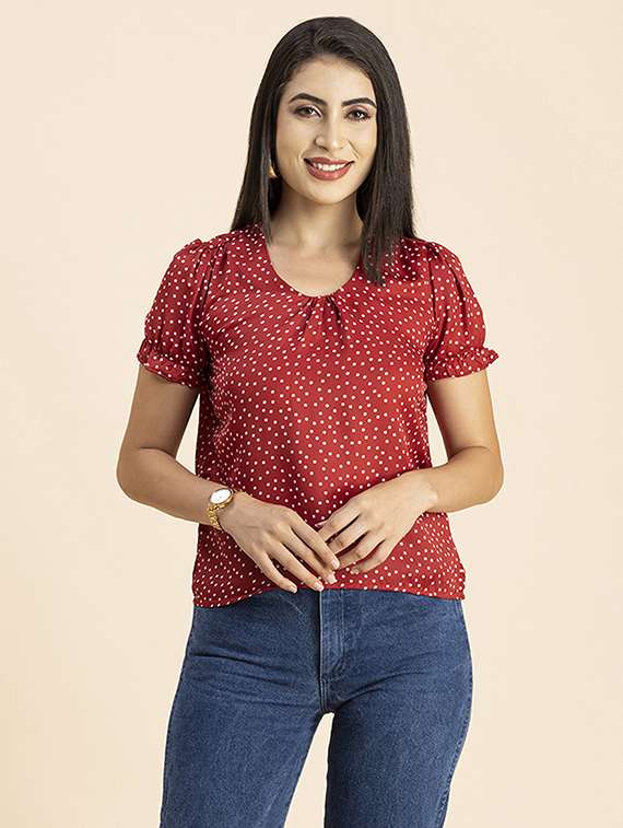 women's straight round neck top