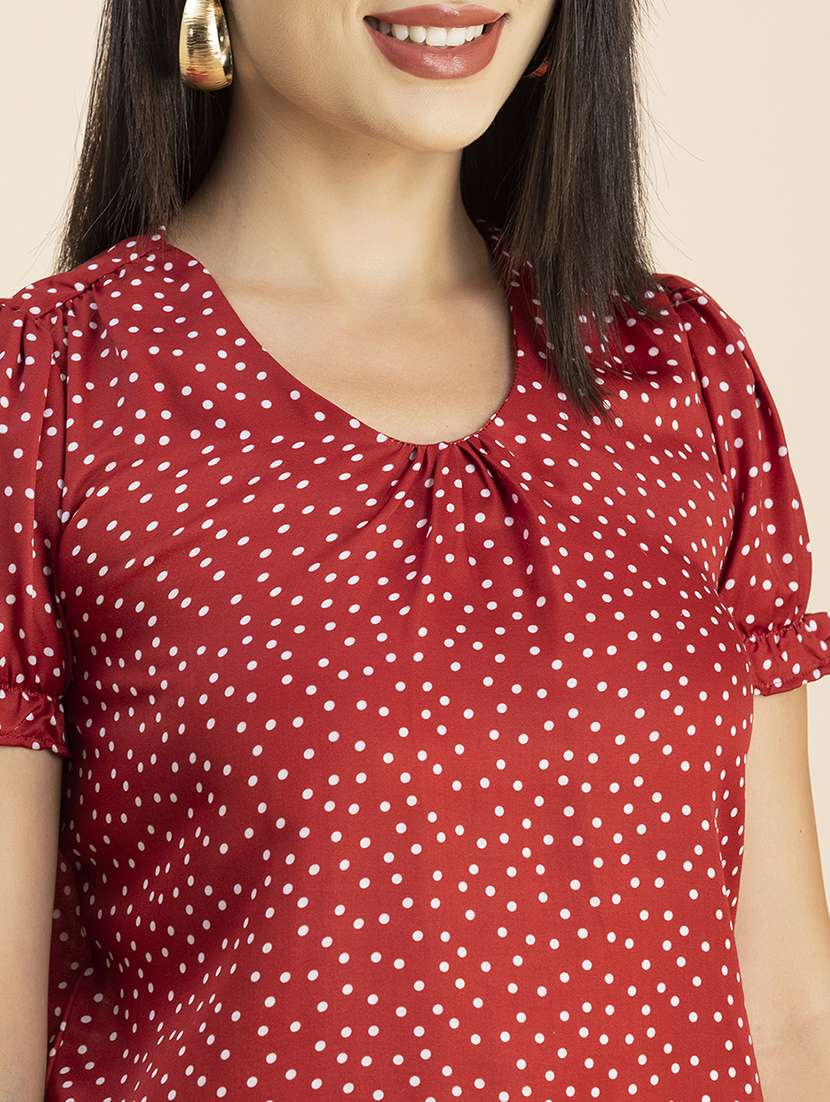 women's straight round neck top - 20288107 -  Standard Image - 3